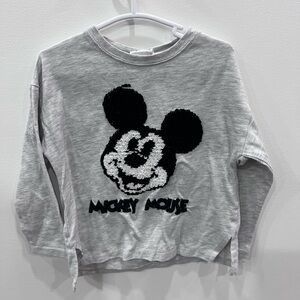 Velvet Sequin Mickey Mouse Zara Kids Shirt